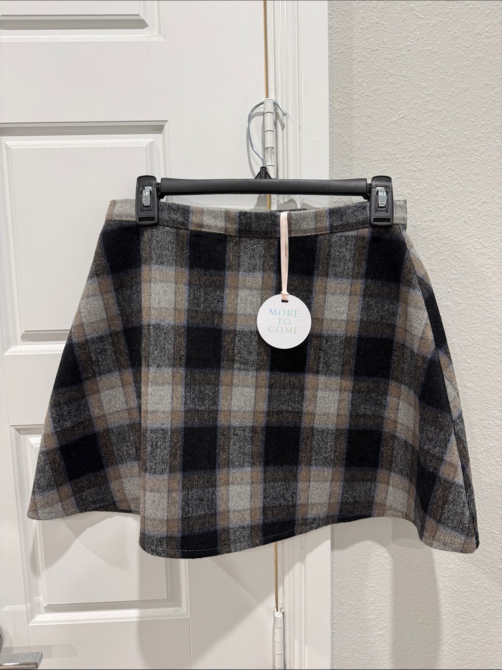 Plaid Circle Skirt in Black and Brown